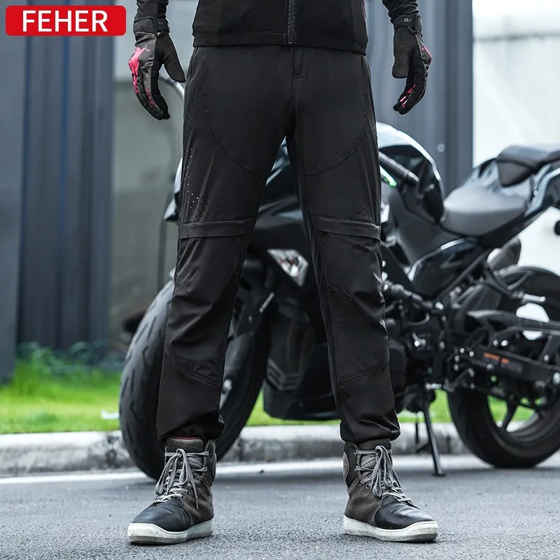 FEHER XJ-317motorcycle 라이딩 남성용 바지, 오프로드 오토바이 카고 바지, 추락 보호 의류, CE 라이딩 보호 의류