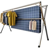 Clothes Drying Rack 79 inch Heavy Duty Stainless Steel Laundry Drying Rack Foldable &Length Adjustable Space Saving Garment Rack 1