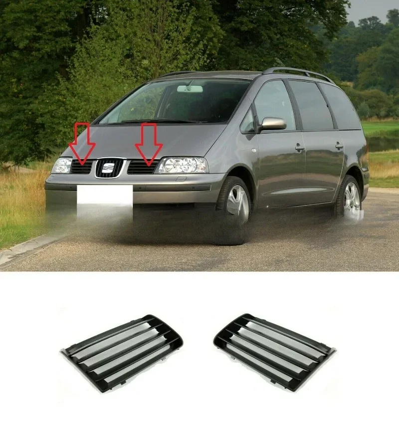 

2pcs pair For 01-10 Seat Alhambra Bumper Radiator Grille 7M785365301C