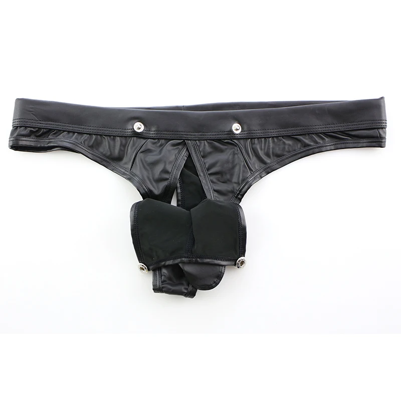 

Mens Erotic Lingerie Sexy Thongs Faux Leather Jockstrap G-string Gay Buckled Bulge Pouch Briefs G-string Jockstrap Gay Underwear