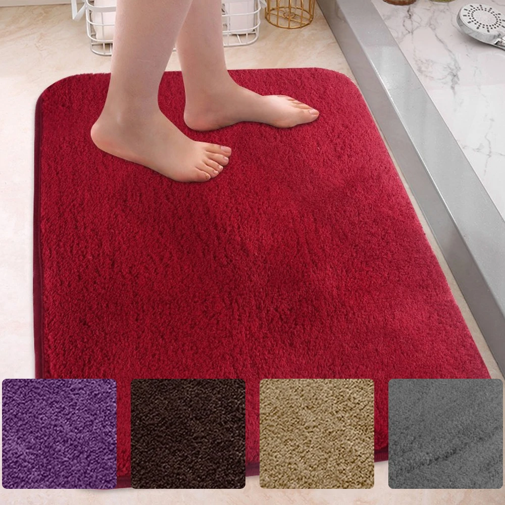 

Soft Floor Mats solid color Simple Bath Rugs Home Entrance Carpet Bedroom Toilet Bathroom Door Absorbent Non-Slip Foot Pad