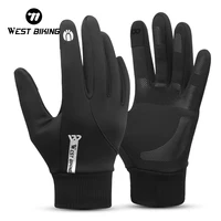 WEST BIKING Winter Men Thermal Gloves Windproof Full Finger Cycling Gloves Touch Screen Fleece MTB Road Bike Warm Sport Gear 1