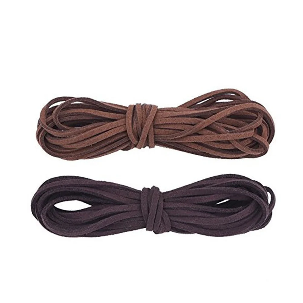 

2 Pieces 19 Meters Cord for Bracelet Necklace Beading Jewelry Making (Light Coffee & Deep Coffee)