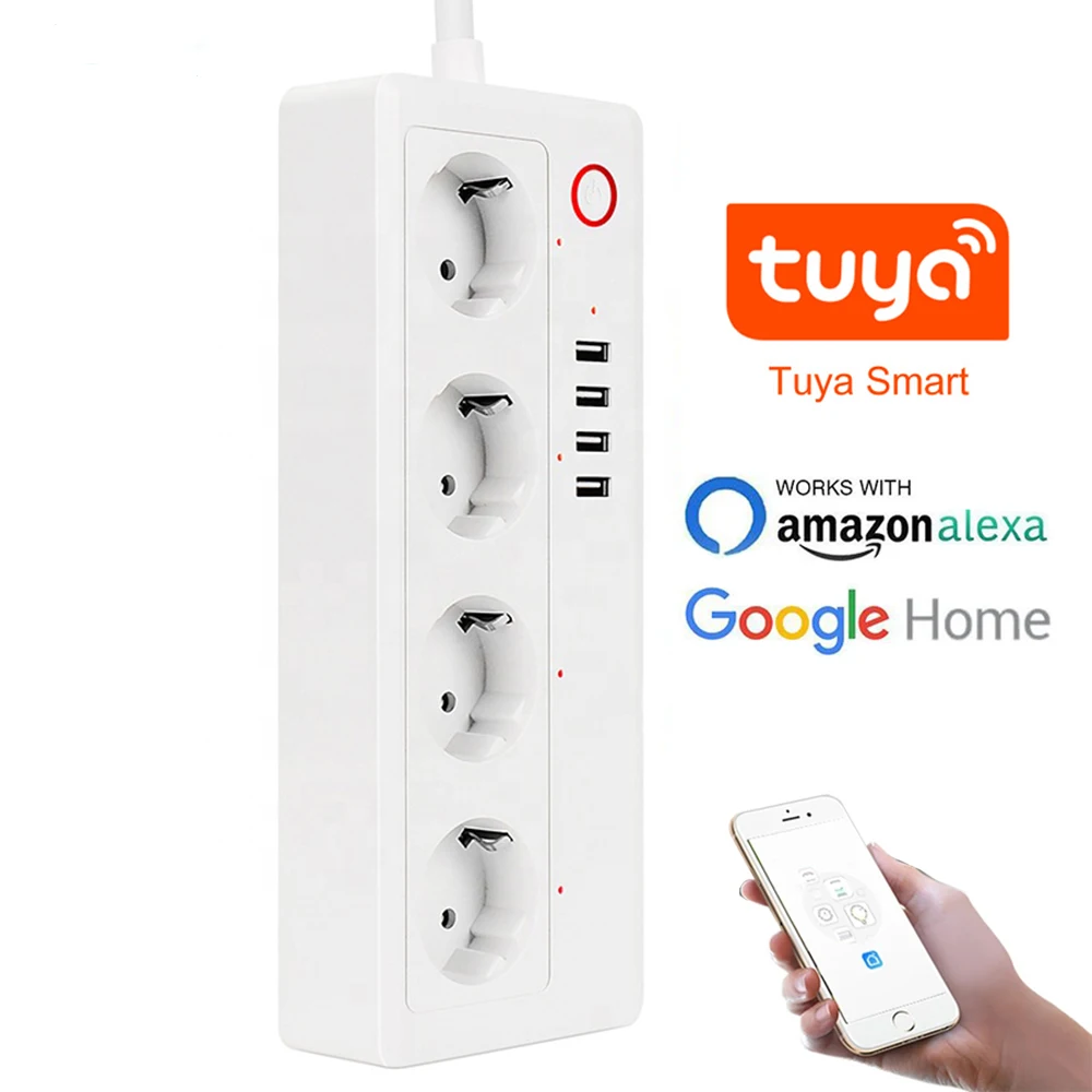 Regleta inteligente WiFi Tuya Smart compatible  Alexa y Google Home 