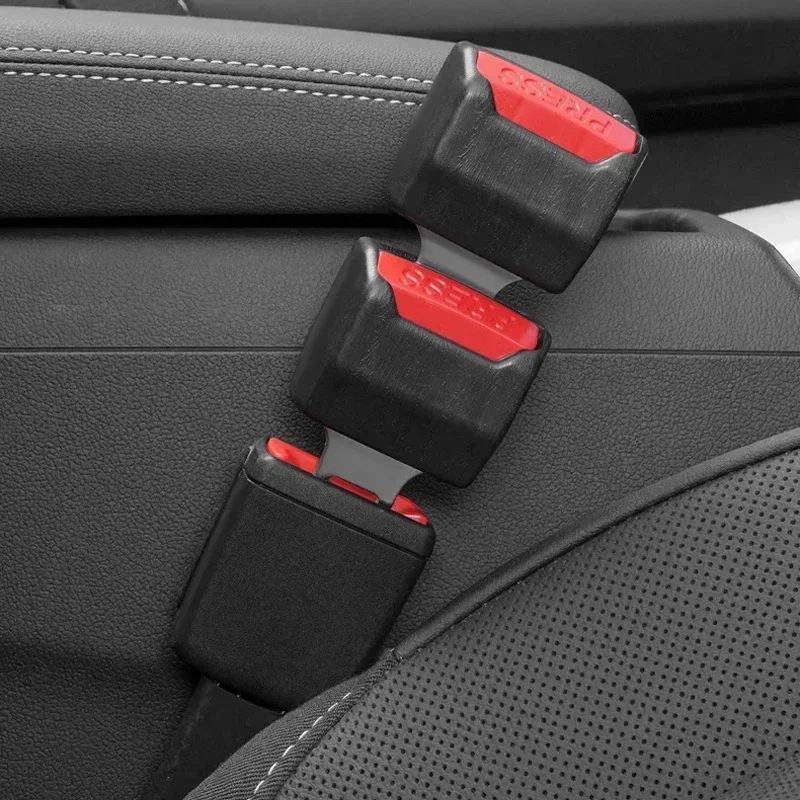 Car Seat Belt Clip Extender Safety Buckle Plug Black Plastic Metal
