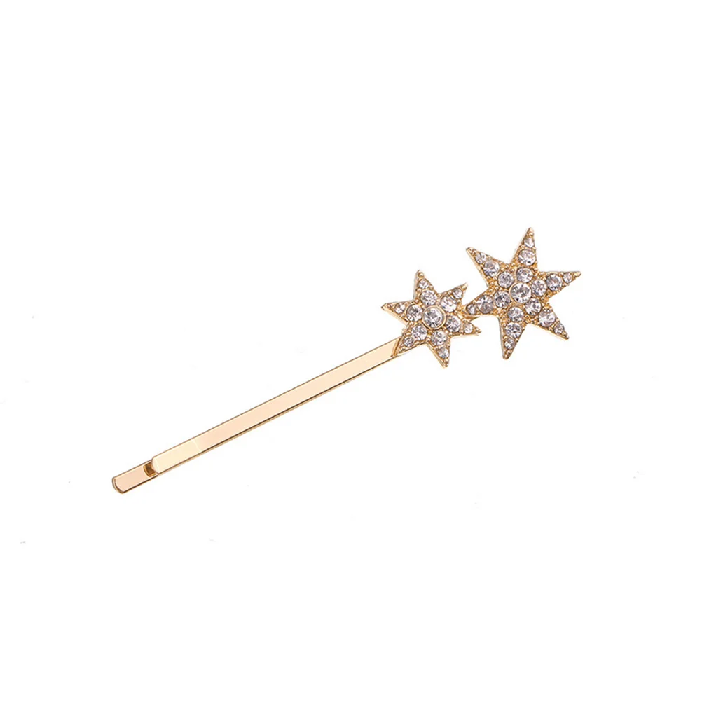 4 Pcs Five-pointed Star Hairpin Girl Barrette Pentagram Bobby Drill Alloy Barrettes 2