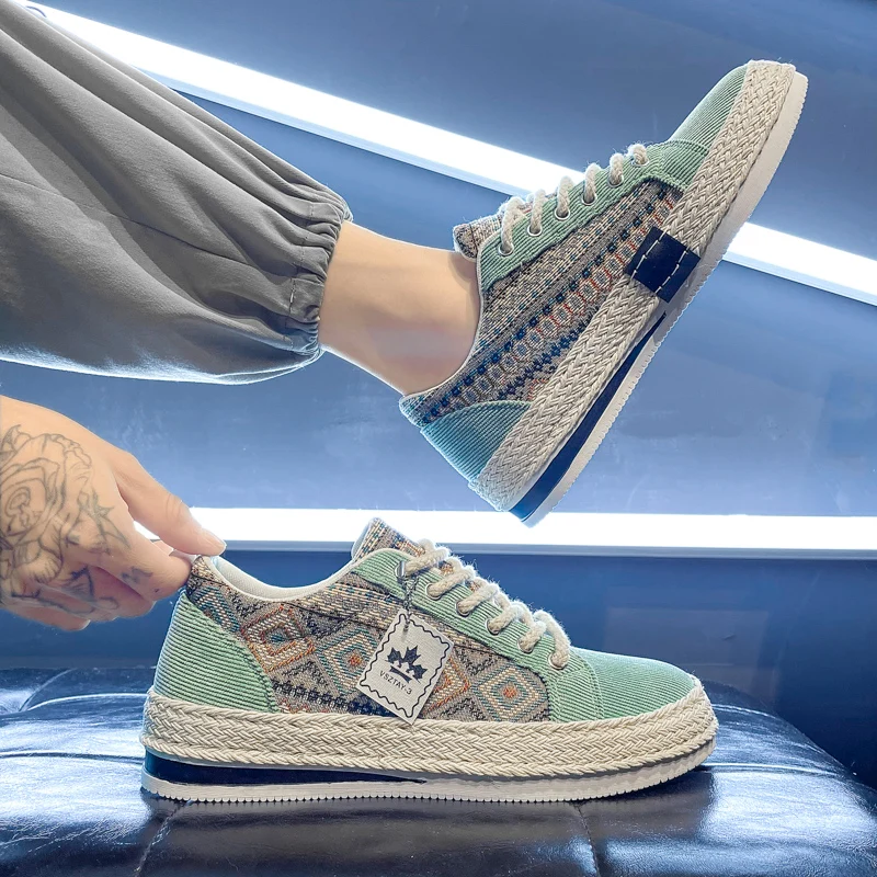 Fashion Canvas Sneakers Men Summer Casual Shoes For Male Breathable Walking Sneakers 5