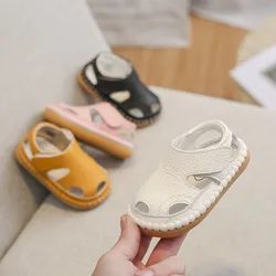 Summer Infant Baby Girls Boys Anti-collision Toddler Shoes Soft Bottom Genuine Leather Kids Children Beach