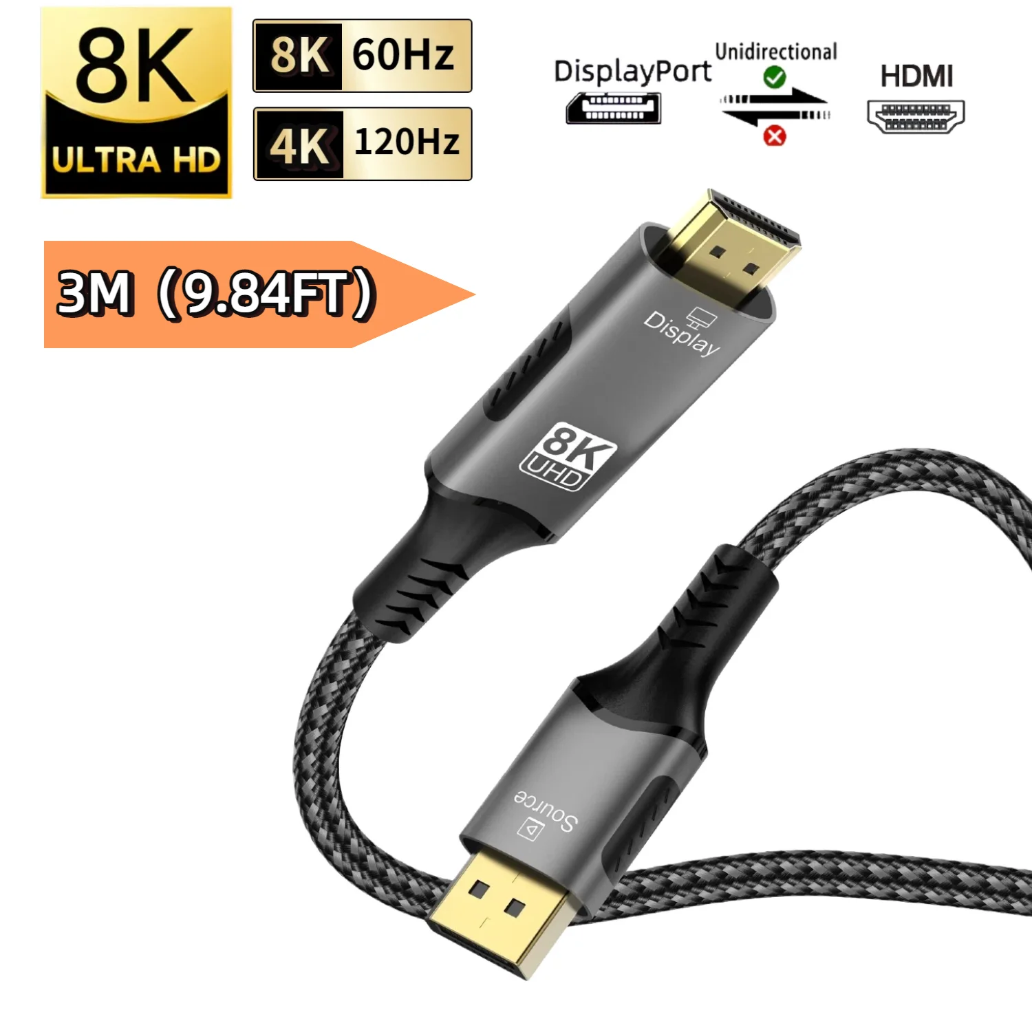 DP to HDMI-8K60hz-3M
