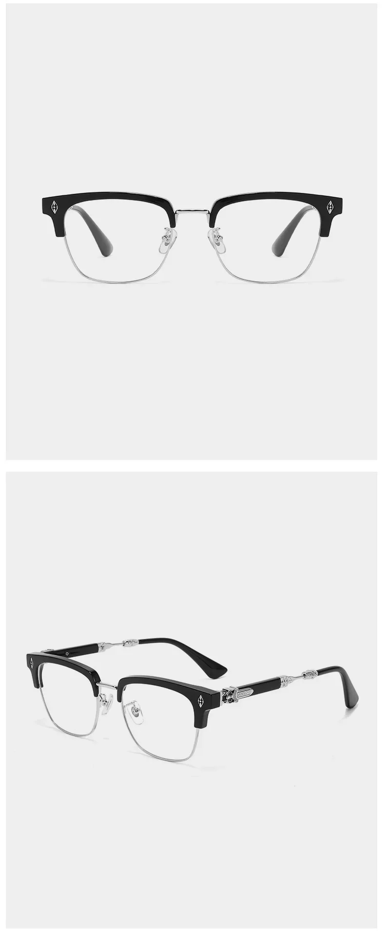 TR90 Blaulichtblockierende Vollformat-Brillengestelle, 1:1-große quadratische trendige Herrenbrille, personalisierter Stil, täglicher Bürogebrauch – Detail 3
