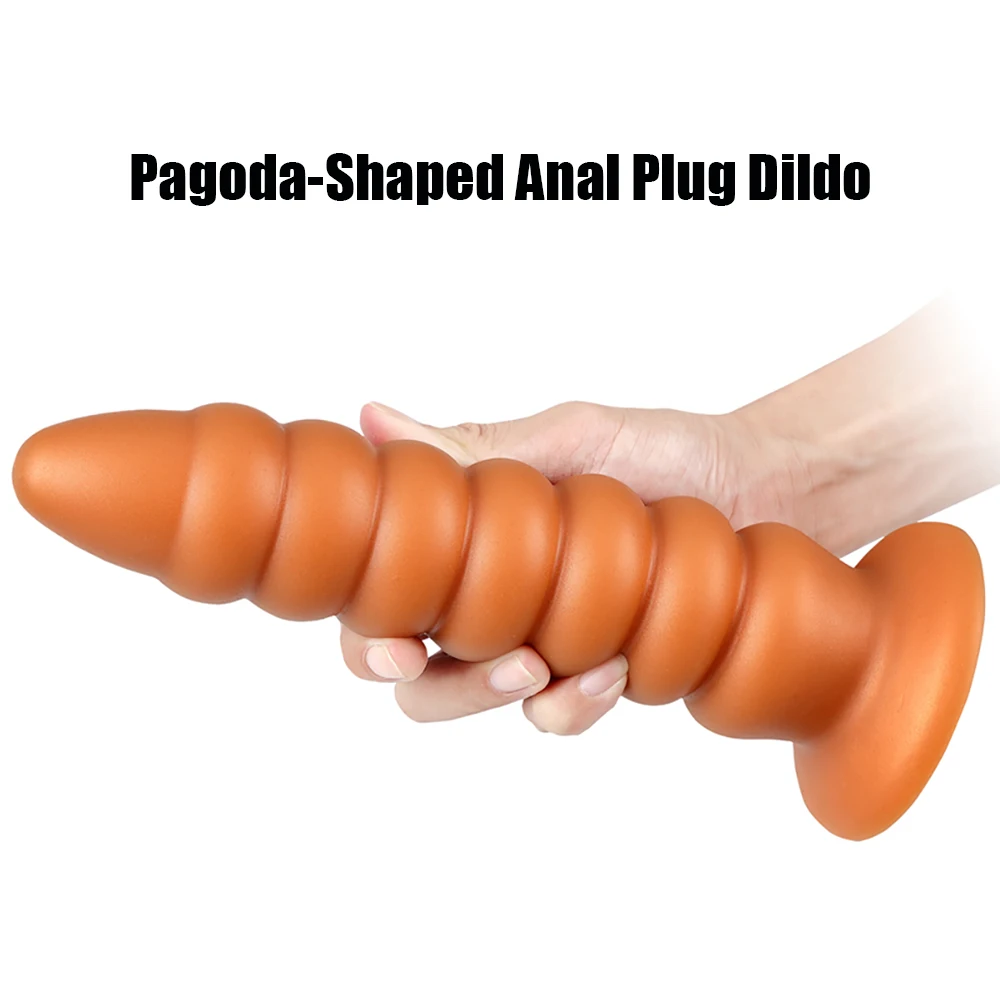 Dildo E Plug Anal De Silicone Com Segmentos Arredondados - JIUAI