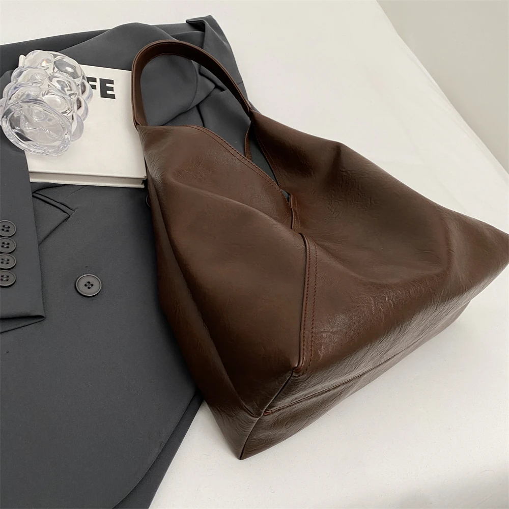 Retro 2-in-1 Shoulder Bag - Large Capacity PU Leather Tote for Women