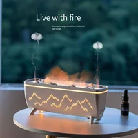 Humidificador Simulated Flame Household Aromatherapy Machine Desktop Ultrasonic Double Spray Office Humidifier 1
