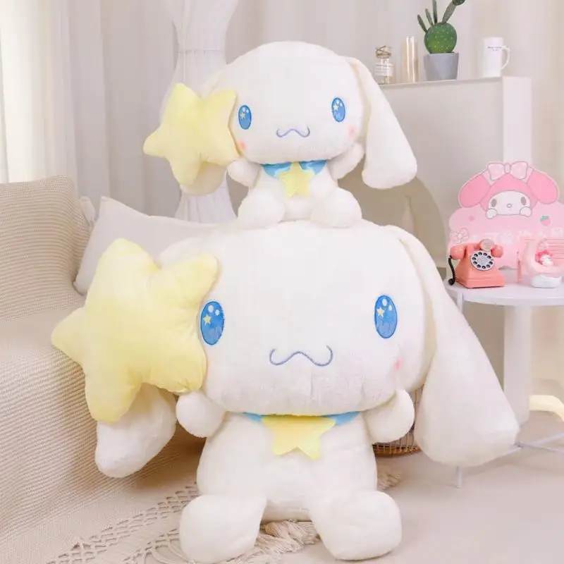 

Cute Cinnamoroll Plush Doll Sanrio Kawaii Anime Toys Japanese Five-Pointed Star Large Doll Throw Pillow Girl Heart Gift for Kids