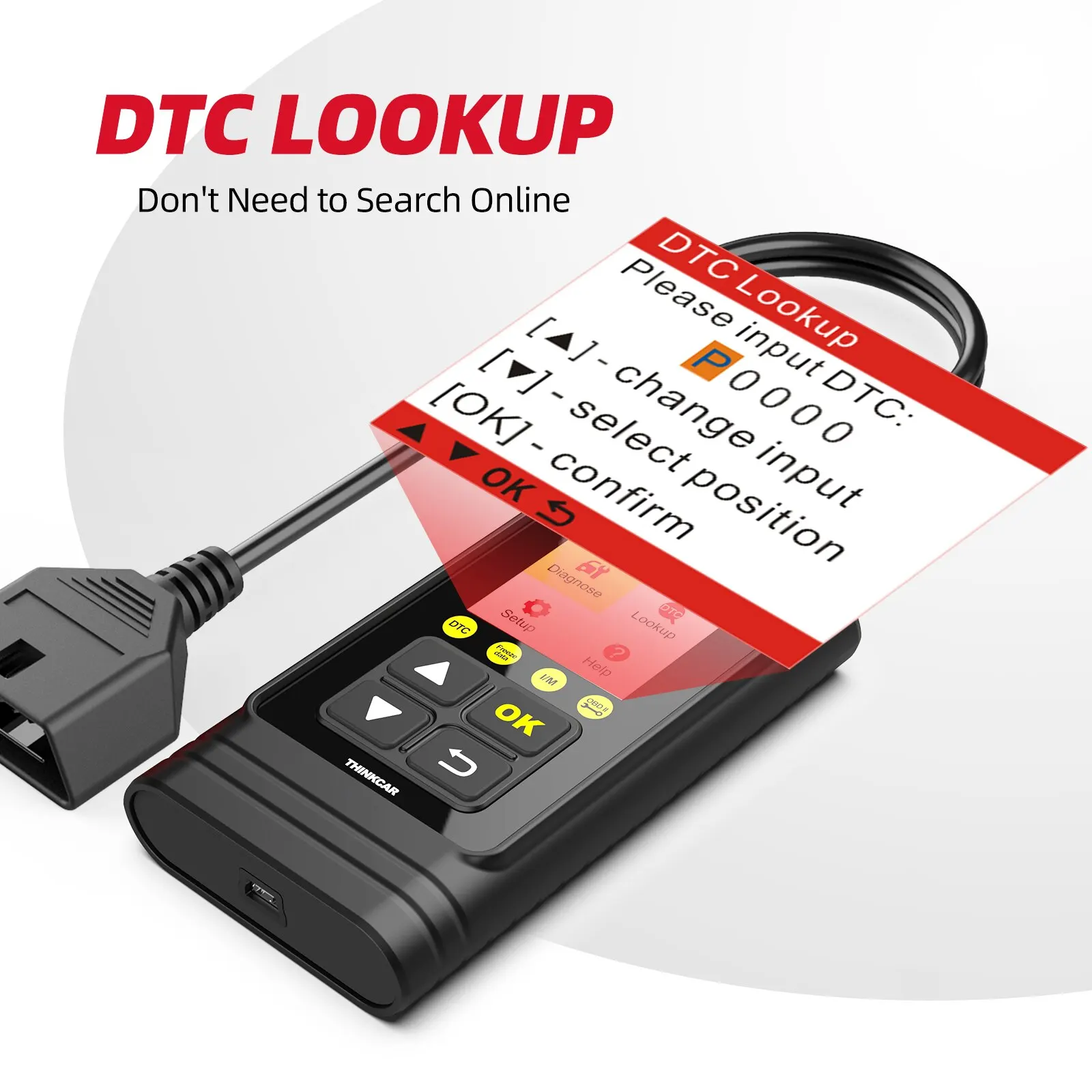 THINKCAR THINKOBD 100 Auto OBD2 Scanner Car Code Reader Clear Code Smog Test 10 Mode OBD 2 Function Automotive Diagnosis 6