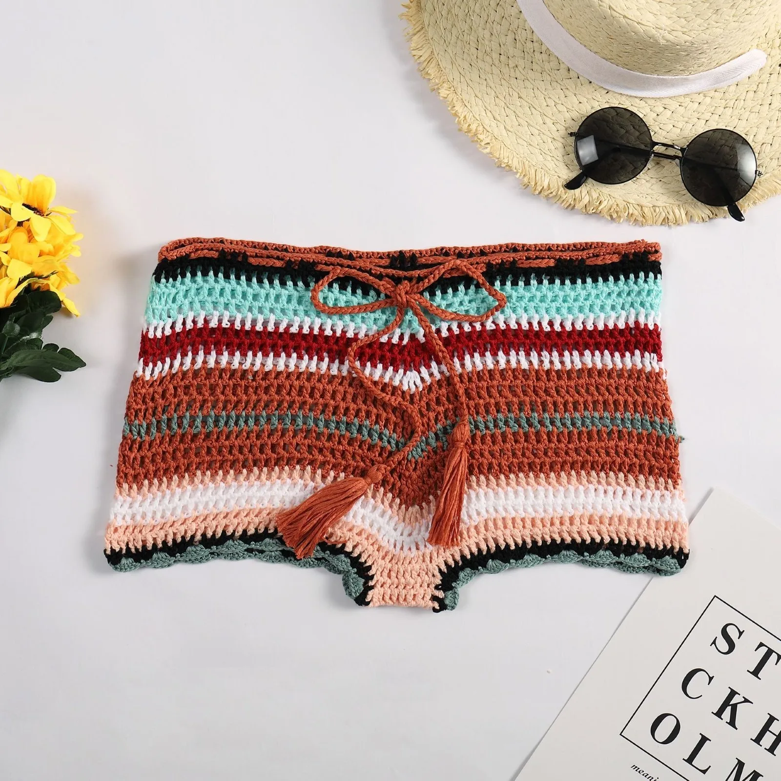Femmes Crochet Évider Bikini Cache-Maillot De Bain Cordon Tricoté Shorts De Plage Vacances D'Été Bas De Bikini 2025 Nouveau 14 Sc59Ad211D9924A46Ac0Deb3C4F8F87D94
