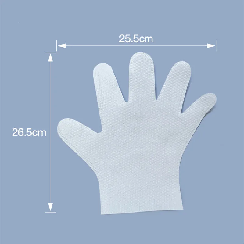 10pcs Disposable Clean Cloth Glove Dust-free Non-trace SPA Bath Pet Dust Removal Wet Dry Fabric Gloves Dishcloth Household Clean