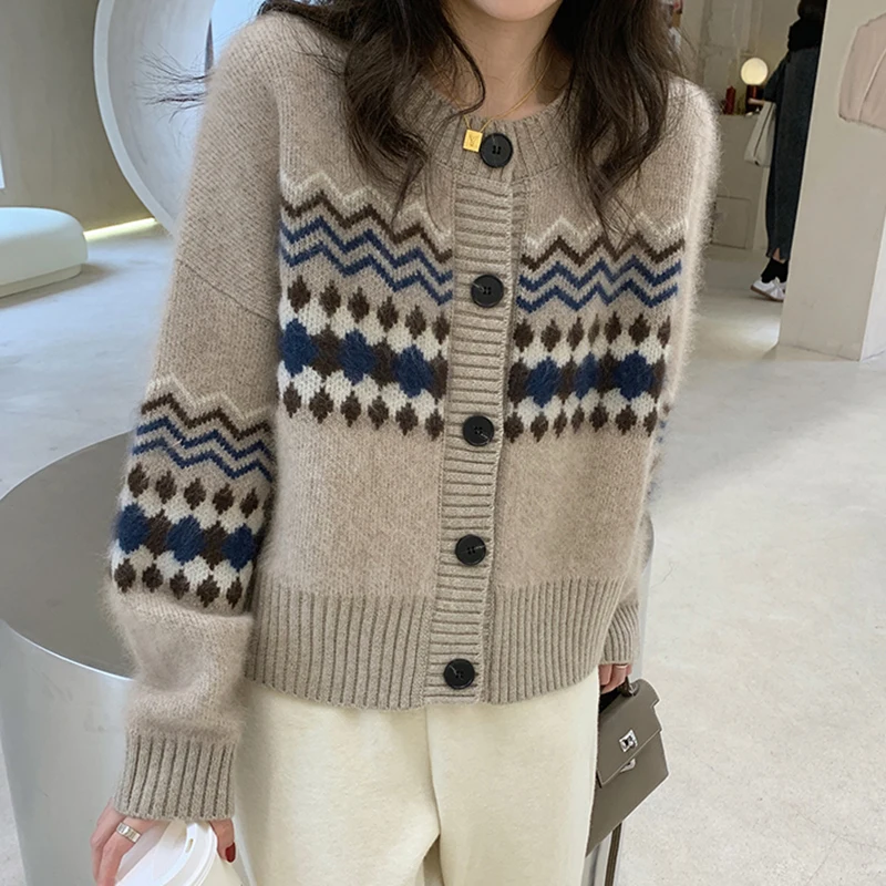

Vintage Knit Cardigan Women 2023 Korean Fashion Ropa De Mujer Loose Casual Knitted Sweater Jacket Oversized Outerar Tops Female