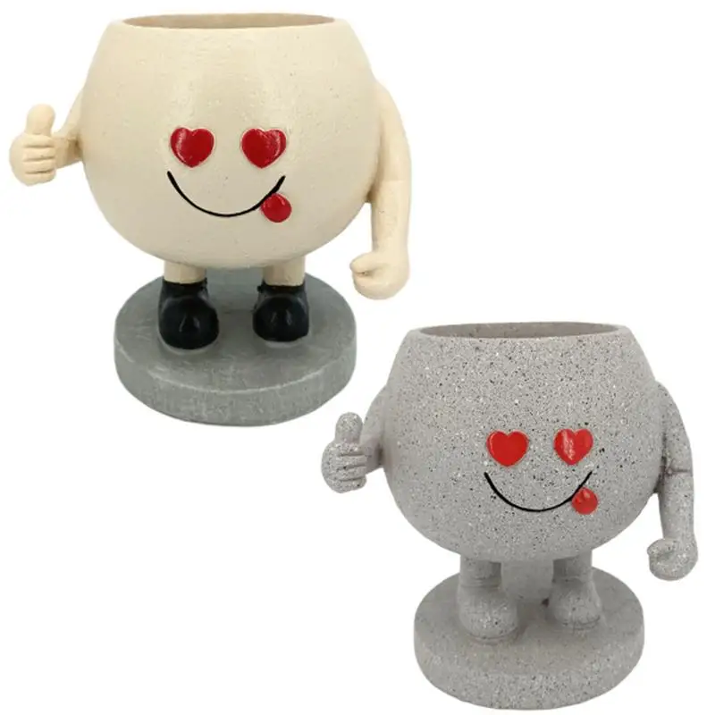 Adorabili Vasi Succulenti Decor Fioriere In Resina Con Facce Sorridenti Design Pollice In Su Per Piante Grasse Anthurium E Piante Artificiali
