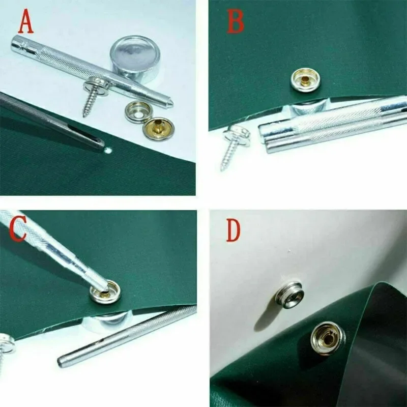62개 중형 스냅 버튼 키트 (공구 포함) 스테인리스 스틸 캔버스 보트 커버 스냅 버튼 텐트 요트 나사 버클 스냅 버튼 세트