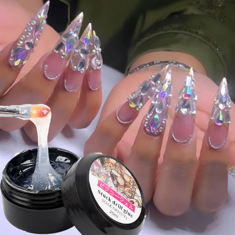 20ML Nail Art Sticky Diamond Glue Phototherapy Transparent Glue Metal  Rhinestone Willow Nail Diamond Jewelry Special Glue - AliExpress