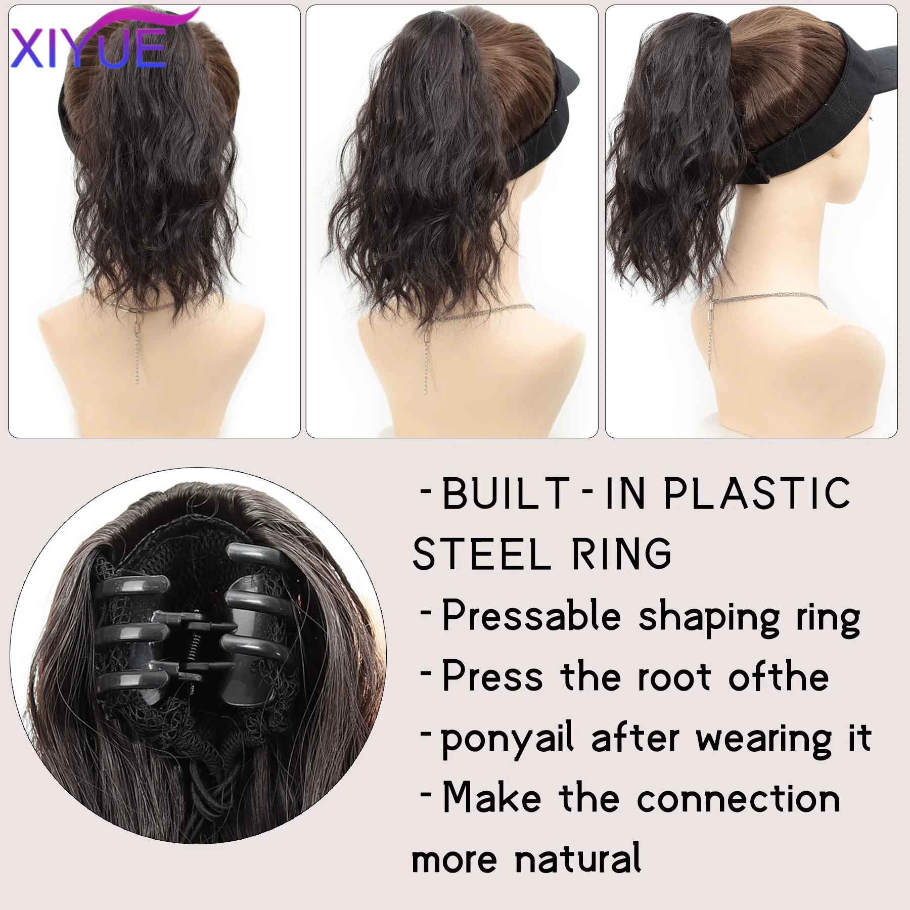 Premium Synthetic Curly Claw Clip In Ponytail Daily Use brown Black Short Hairpiece Fluffy Hair Fake Lady Pigtail Hair Extension