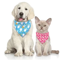 5PCS Dog Easter Scarf Adjustable Pet Dog Bandanas Cartoon Rabbit Eggs Print Spring Pet Triangular Scarf For Dogs Supplies S/M 2