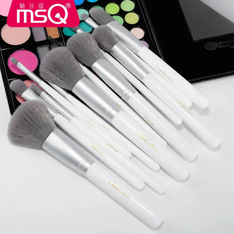 MSQ/ MSQ 12피스 메이크업 브러쉬 세트: 초보자를 위한 완벽한 메이크업 도구 세트. 아이섀도 브러쉬, 루스 파우더, 블러쉬 브러쉬