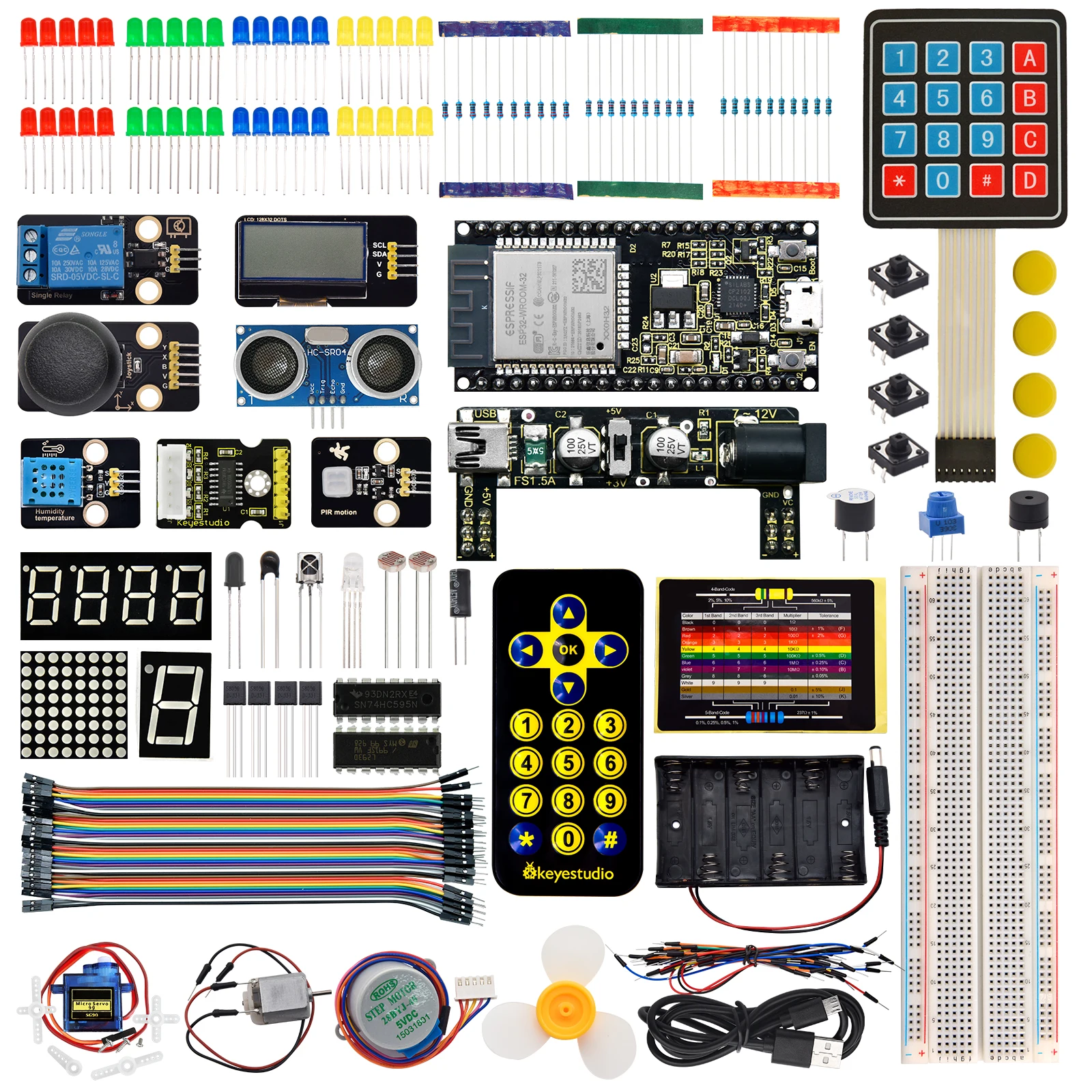 ตัวเลือกสินค้า ชุดเรียนรู้อิเล็กทรอนิกส์ Arduino พร้อมโมดูลเซ็นเซอร์