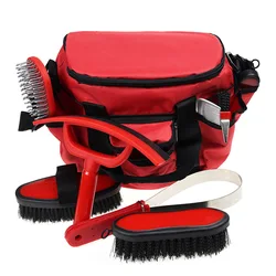 Complete Horse Grooming Essentials Kit with Brush and Scraper Set (9 Pcs)
