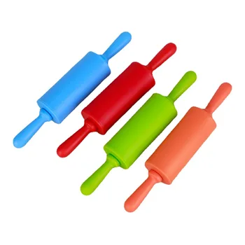 Non-stick Silicone Food Grade Rolling Pin Fondant Rolling Pin DIY Kitchen Tools Dumpling Roller Cake Bakeware Tools 22.5x4.5cm