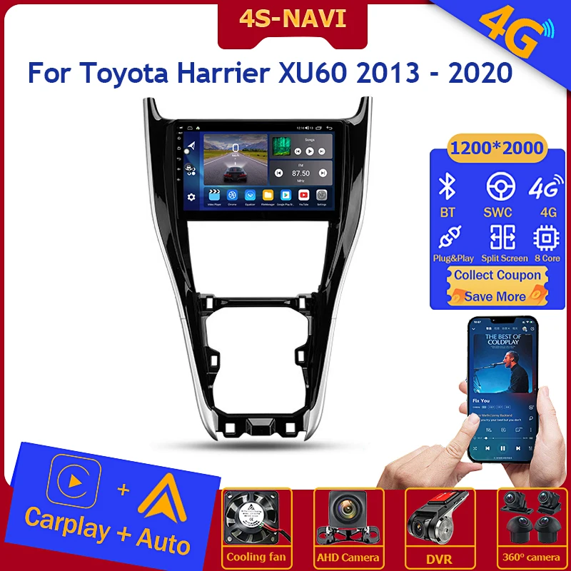 Android Auto Car Radio Multimedia Player For Toyota Harrier XU60 2013