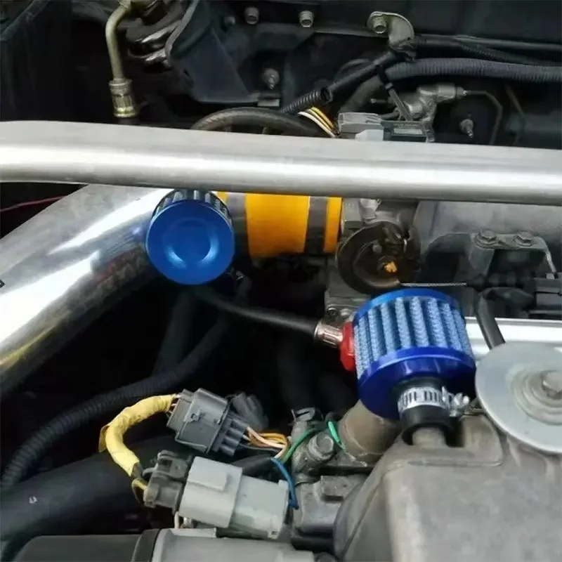 Car Air Filter Vent Crankcase Breather Filter Valve Stem Covers 12mm Universal Cold Intake
