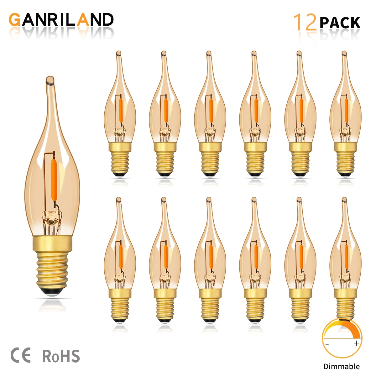 GANRILAND-E12-E14-Led-Candle-Light-Bulbs-Amber-Glass-Retro-2200K-0-5W ...
