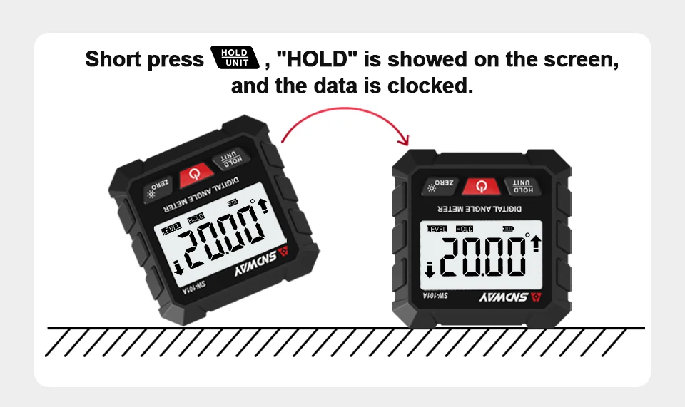SNDWAY Digital Inclinometer High Precision Electronic Angle Ruler Portable Level