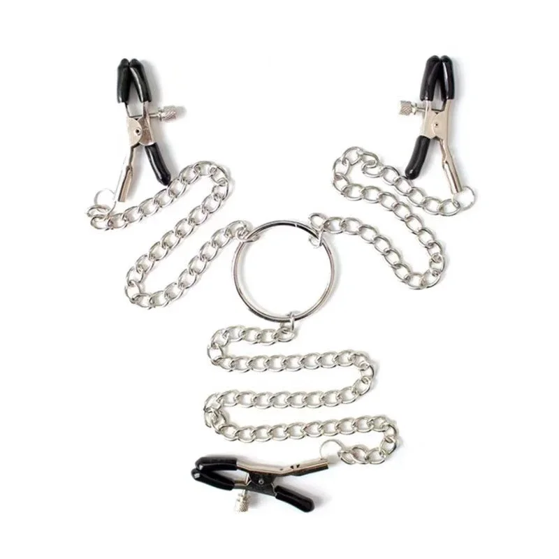 Nipple clips adjustable Y-shaped with stainless steel chain BDSM sex toy