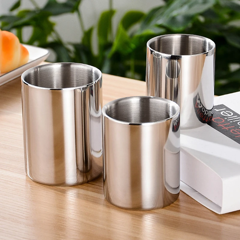 Thicken Double Wall Stainless Steel Mug Portable Coffee Beer Milk Water Tea Cup Travel Office Metal Cups Household Drinkware 1