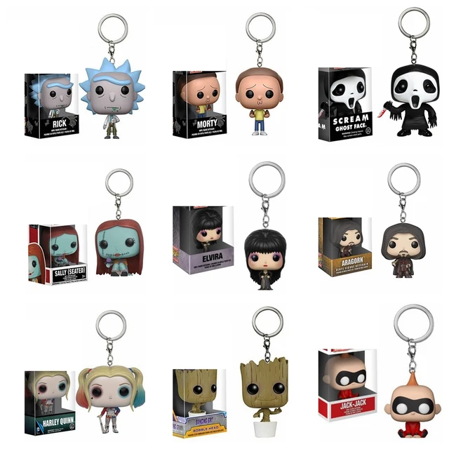 FUNKO POP Schlüsselanhänger Guardians Of The Galaxy Groot Rick Keychain  Morty Suicide Squad Alien Vinyl Action