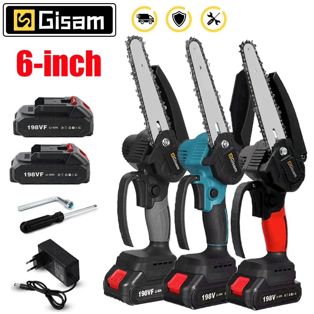 

Cordless 6 Inch Electric Chain Saw Pruning Saw Battery Chainsaw Woodworking Chain Saw For Makita 18V Battery Garden Power Tools
