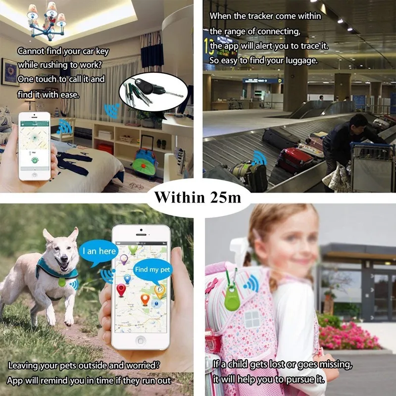 Bluetooth Tracker Smart Tracker Smart Bluetooth Pets GPS Tracker Anti-lost Sensor Finder GPS Locator Wireless Tracker Bag Wallet Phone Key Finder Tag Locator