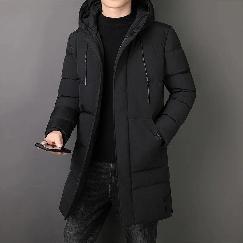 

Men Winter Jacket 2024 Long Warm Thick Hood Parkas Coat Autumn Male Outwear Classic Windproof Pocket black Parka 6XL 7XL 8XL