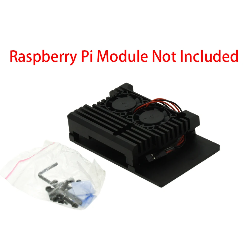 Aluminum Case with Dual Cooling Fan for Raspberry Pi - Durable Metal Shell Enclosure