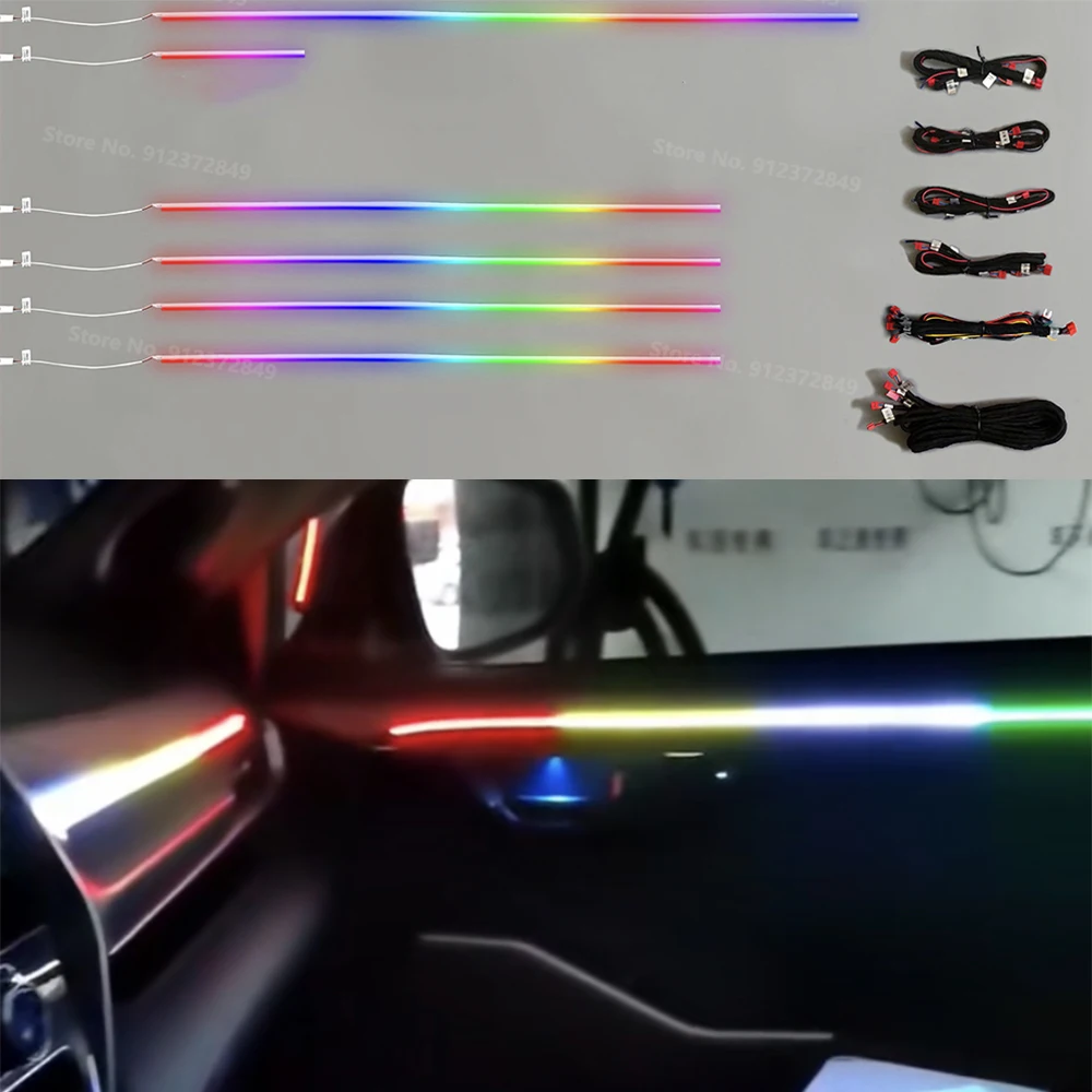 

Universal Symphony Car Ambient Lights 64 RGB Interior Acrylic Light Guide Optic Atmosphere Light 18 in1 Engilish Voice Control