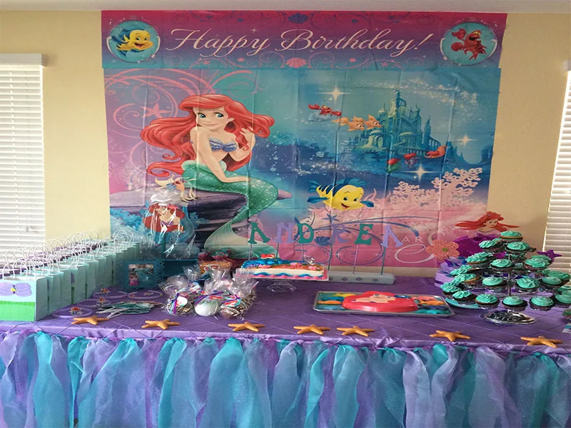 Disney Frozen Anna Elsa Princess Party Backdrops For Photo Customize Happy Birthday Kids Party Decorations Baby Shower