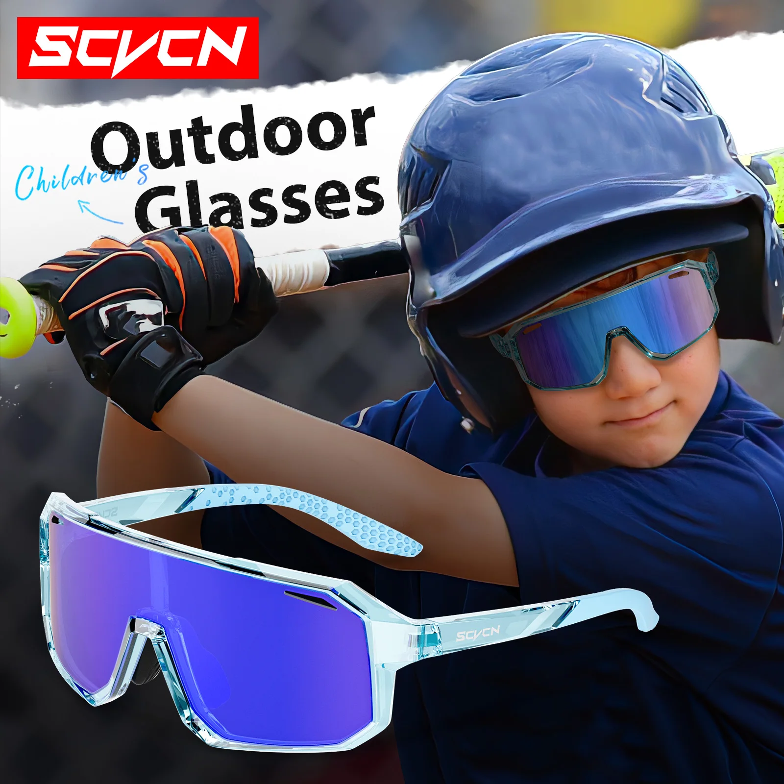 Cycling sunglasses SCVCN Kids Children UV400 Bike Eyewear Girls MTB Camping Fishing Outdoor Sports Accessories