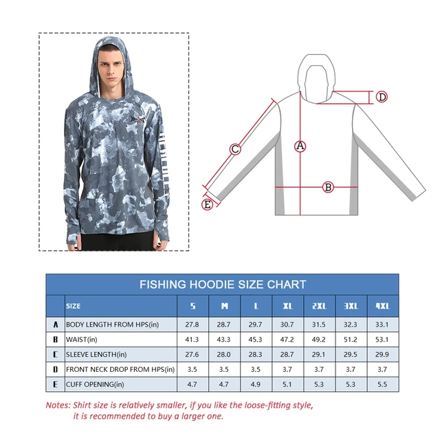 HERCULES Men's Fishing Hoodie Sun Protection Long Sleeve Fishing Shirt UPF  50+ for Fishing, Running