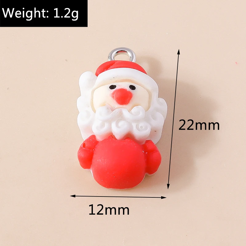 Leslie 10 stücke Weihnachten Charms niedlichen Harz Hirsch Baum Glocke Schneemann Santa Claus Charms Anhänger für DIY Schmuck Herstellung Zubehör – Detail 21
