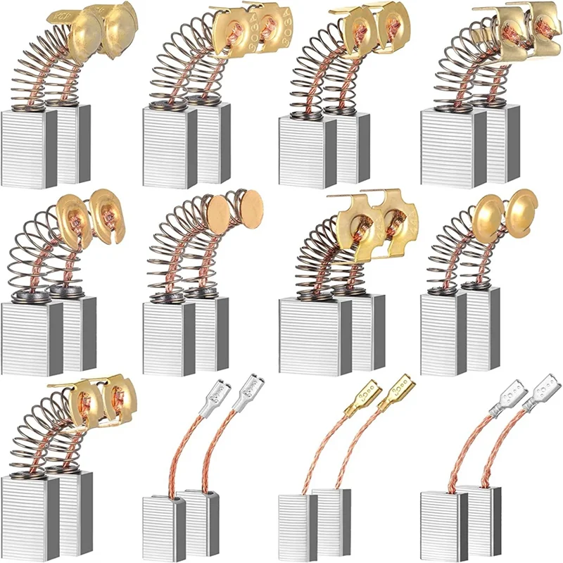 

24 Pcs Electric Motor Brushes Carbon Brushes Power Tool Replacement Part for Repair Power Tool 12 Different Sizes
