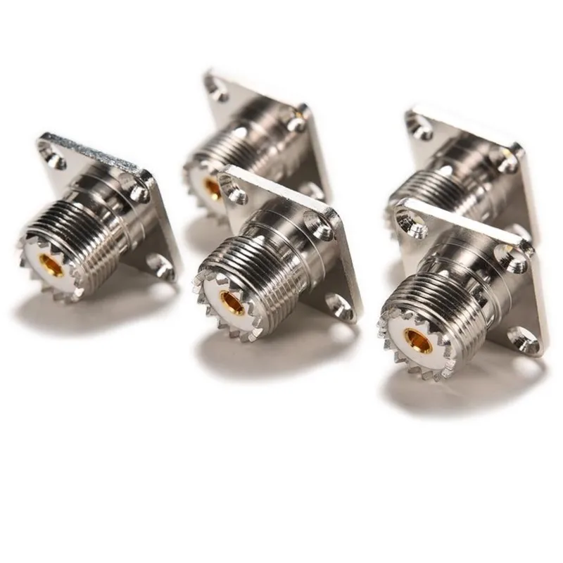 플랜지 납땜 패널 마운트 커넥터, 1X SO239 UHF 암 잭, 4 홀 25mm