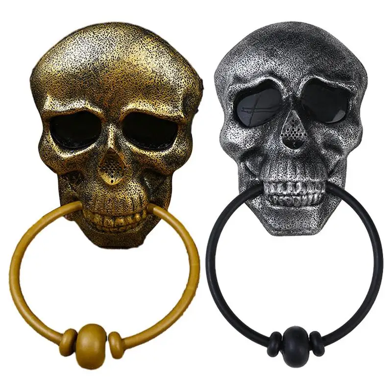 

Halloween Skull Door Knocker Skull Doorbell Gothic Horror Skeleton Head Door Bell With Light-up Eyes Haunted House Doorbell